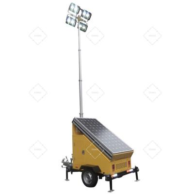 China Portable Solar Power Lighting Trailers With MPPT 60A Controller For Port Lighting for sale