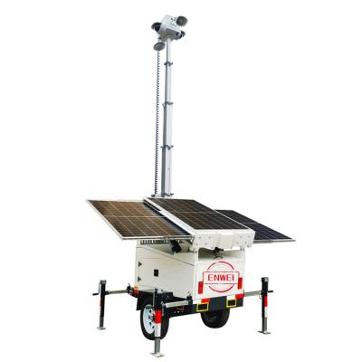 China Solar Cctv Trailer With 6m Manual Mast For Constrcution Sites Monitoring for sale