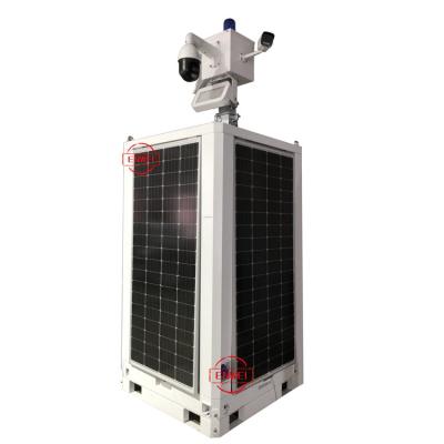China Rapid Deployment Solar Power Mobile CCTV Tower For Construction Sites Monitoring for sale