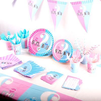 China Modern Tableware Party Baby Shower Props Decorations Girl Foil Balloon Set For Gender Reveal Party Supplies for sale