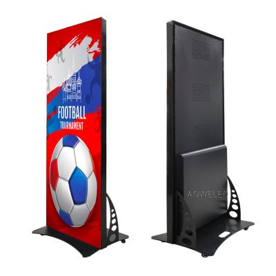 China Indoor Wifi 4G control P1.86 indoor floor standing led mirror screen digital signage display led poster for sale