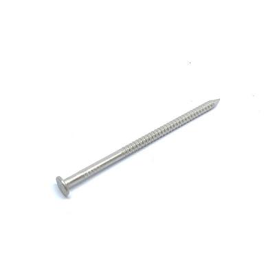 中国 4.0 X 100MM木のための大きく平らな頭部が付いているチェック模様のリングすねの釘 販売のため