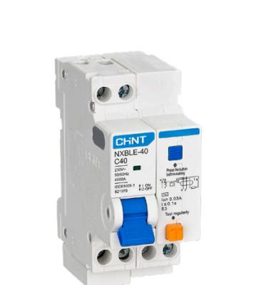 China CHINT NXBLE 40 DPN 1P+N 6 10 16 20 25 32 40A Residual current operated circuit breaker RCBO 4.5KA for sale