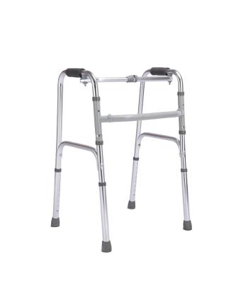 China Convenient Lightweight Standing View Aid Aluminum Folding Walking Walker With Wheel For Disabled for sale