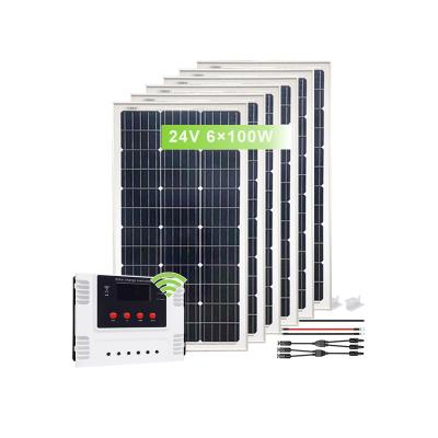China Home Design solar power system producer 600W mono solar panel with PWM wifi controller for Home for sale