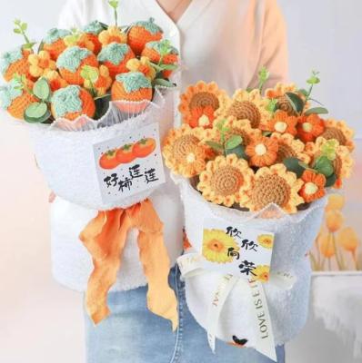 China Handmade Knitted Sunflower Bouquet, Birthday Gift for Girlfriend/Bestie, Creative Graduation Season Present for sale