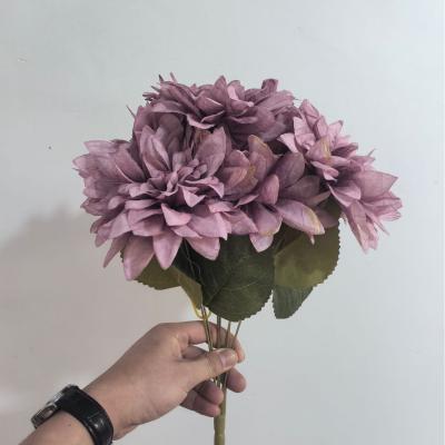 China Dahlia silk flower shooting props, wedding hall table decoration for sale