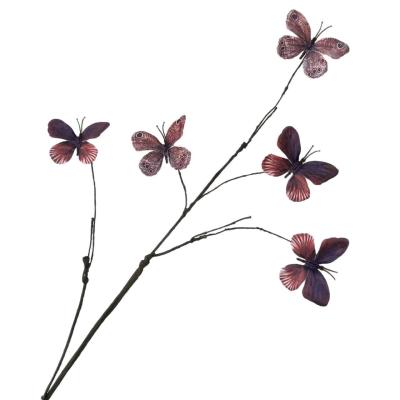 China 5 simulated dead branches, butterfly bouquets, fake flowers, living room decorations, stage, wedding decorations, simulated flowers for sale