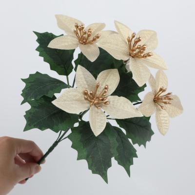 China Grenzüberschreitende Simulation von Weihnachtsschmuck aus Poinsettien, Hochzeitsgeschenken, Kunstblumensträußen, DIY-Ornamenten, Kunstblumen zu verkaufen