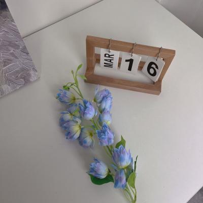 China Kunstbloemen, flocking, Phalaenopsis, kunstbloemen, zijde bloemen, home display bloemen, bruiloft decoraties, lelie van de vallei, windklok bloemen Te koop