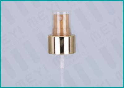 China Ouro da pérola 24/410 mini de pulverizador plástico da névoa com o colar brilhante do alumínio do ouro à venda