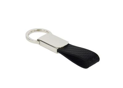 中国 革キー ホルダーがPUに金属をかぶせるカーボン繊維は革Keychainのスナップのホックを編んだ 販売のため