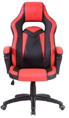 China Slank zwart en rood PU ontwerp, 350mm nylon basis met PU rollen, kantelmechanisme voor meerdere zitposities, voor kantoorwerkers. Te koop