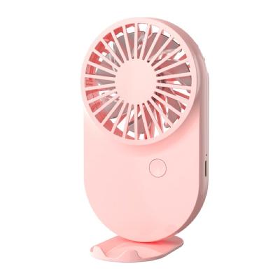 China Pink White Blue Candy Design Portable Fans 115g With Lanyard And Base 3 Wind Speeds 500mAh Battery Type-C Fast Charging for sale