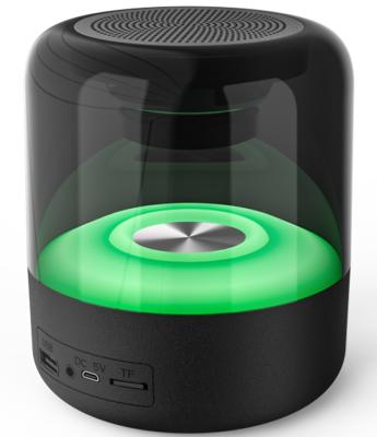 China Black Portable Speaker with 3.7V 1200mAh Battery Bluetooth TF Card FM Radio USB Drive and Dynamic Lighting Effects Perfect for sale
