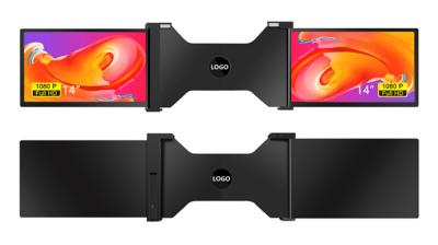 China Dois monitores de laptop panorâmicos de 14 polegadas Configuração de três telas com ecrã fino de 25,3 mm Full HD IPS 16/9 Aspect Ratio à venda