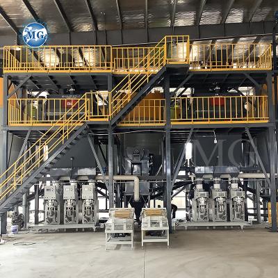 中国 長い保証 10-20tph 乾砂泥生産ライン 壁 プラスタ 砂 セメント ミキサー セラミック タイル 粘着 粘着 敷き布団 製造 機械 販売のため