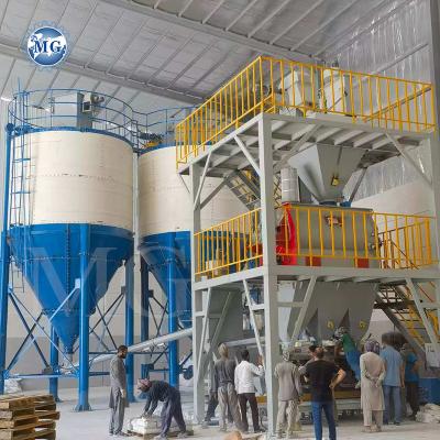 中国 自動梱包 ドライモルタル 生産ライン 壁 プラスティ 石膏 脱毛 コーティング 砂 セメント ミキサー タイル 接着剤 粘土 製造 機械 販売のため