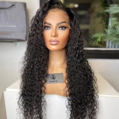China Cuticle Aligned 100% Virgin Hair Water Wave Preplucked Water Wave Frontal Lace Wig Hair Lace Front Hair Wigs For Black Women for sale