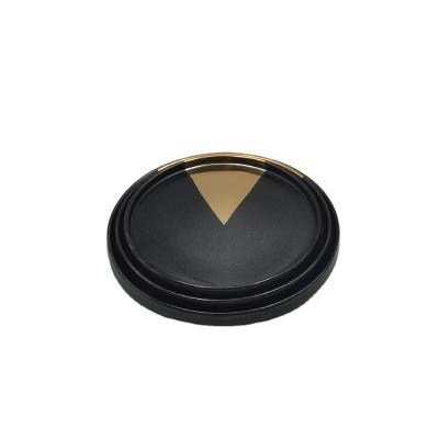 China Sustainable Ceramic Black With Rub Black Dish Kitchenware Dish Gold Steak Dish for sale