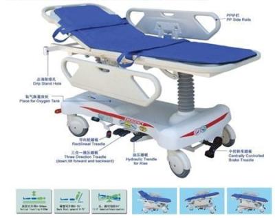 China Hydraulic Rise And Fall Stretcher Cart Medical Emergency Stretcher for Bed Transfer for sale