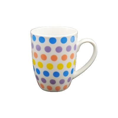 China Sustainable Promotion 12oz Porcelain Mug 4pcs Set Gift Box For Super Market With Colorful Decal Design for sale