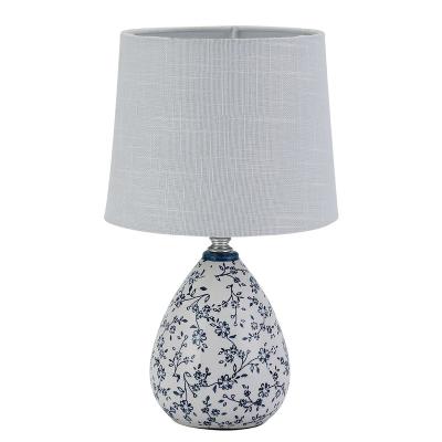 China Modern hot sale small blue pattern ceramic table lamp for bedroom decoration for sale