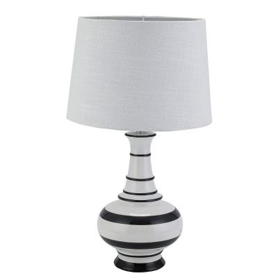 China New large line arrival modern hand painting hotel desk ceramic decorative table balll black lamp for sale