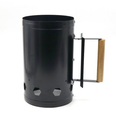 China BBQ Wood Metal OEM Charcoal Burner Chimney Easily Cleaned Quick Fire Starter for sale