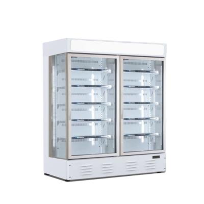 China Convenient Single-Temperature 2-Door Merchandiser Refrigerator Grocery Store Wine Display for sale