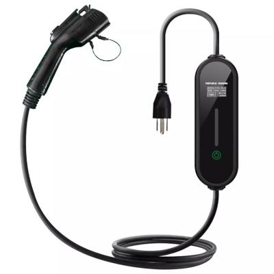 China Level 2 Portable EV Charger Electric Vehicle Charger Plug-in EV Charging Station with ev charger connector Connector: 240mm*51mm*98mm Control box: 225mm*7 for sale