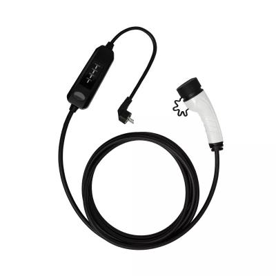China Type 2 16A Portable Ev Charger portable Universal fast electric car ev charger charging station Connector: 240mm*51mm*98mm Control box: 225mm*7 for sale