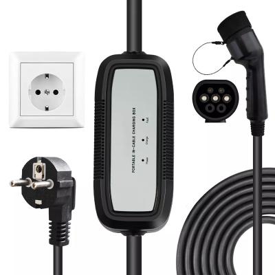 China Smart simple style 16/32A 100-240V Level 1/2 Type 1/2 SAE J1722 IEC 62196 AC Portable Charging Electric Car Vehicle Cables Box Portable EV Charger for sale