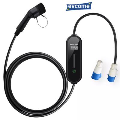China Portable ac ev charger 220v 7kw-22kw customized cable electric vehicle charger portable EV-0B104 for sale