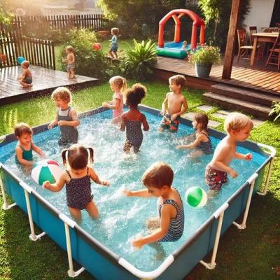 China Rectangular Canvas Inflatable Swimming Pool For Backyard for sale
