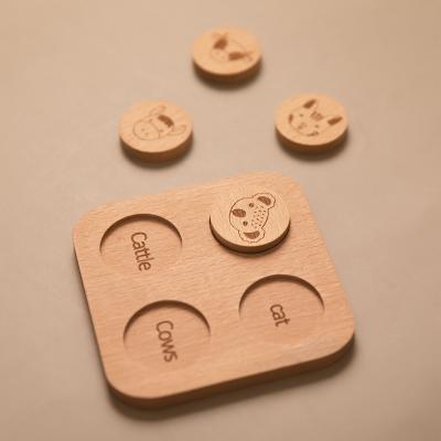 China eco-friendly & BPA Montessori Interest Free Intelligence Toys Children's Board Cognitive Animal Jigsaw Puzzle Wooden Wholesale for sale