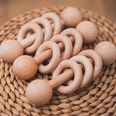 China Toy Wooden Rattle Baby Musical Teething Toy Beech Wood Baby Training Toy Wholesale for sale