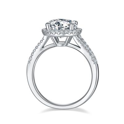 China 3 Carat Moissanite Engagement D Color Diamond Rings TRENDY High End Jewelry Women for sale