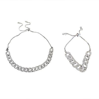 China Trendy New Diamond Spring Women's Elegant Crystal Bracelet Set Of Chain Bracelets for sale