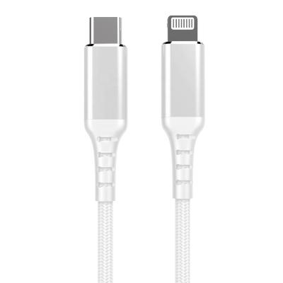 China MP3 / MP4 Player White Nylon Braid Type C To 8pin Lightning Cable With MFi Certification for sale