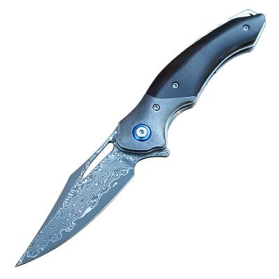 China Multifunctional Folding Damascus Knife Survival Hunting Knife Wilderness Pocket Collector Outdoor Knife Easy Carry Hot Products for sale