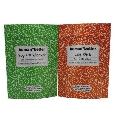 China Matte Plastic Custom Design BIODEGRADABLE Food Packaging 120g Whey Protein Powder Bag for sale