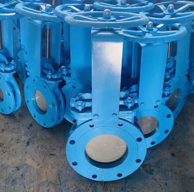 China DN250 PN16 WCB cast steel knife gate valve for sale