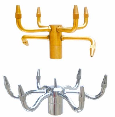 China Brass Chrome Pirouette Fountain Jet Nozzle Fountain Spray Head Pond Fountain Nozzles for sale