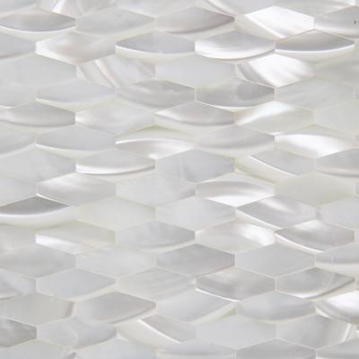 Chine Revêtement mural naturel Trochus Shell de coquillage décorant le morceau 10x20mm de losange de panneau de mur à vendre