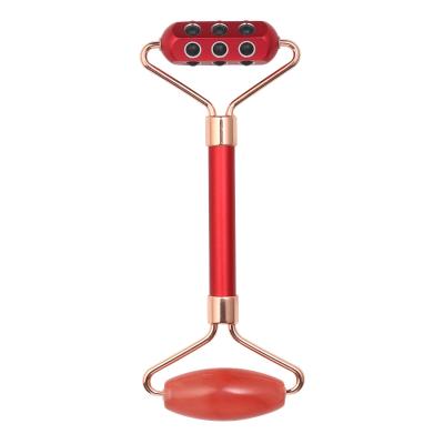 China Custom Natural Pink Jade Logo 100% Blood Vessels Removal Massage Roller for sale