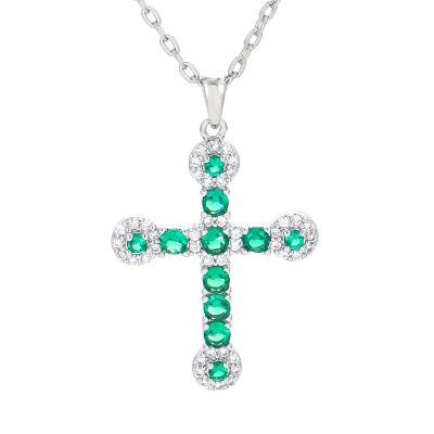 China Wholesale Christian Jewelry CLASSIC Gold Plated 18K Gold Plated Religious Pendant 18K Green Gold Cross Charm For Women for sale