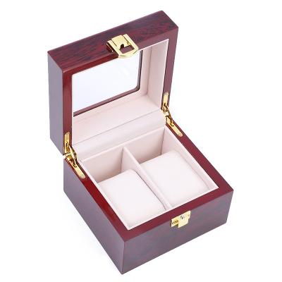 China Factory Sale Direct Hot Red Glossy Wooden Watch Box Spray Paint Piano Paint Watch Box