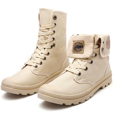 China Vintage Wholesale Men's Cushioning Martin Boots Size 39-45 Fashion Sneakers Canvas Shoes Foldable High Top Custom Outdoor Work Boots for sale