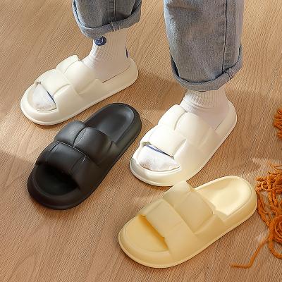 China Wholesale Fashion Trend Women Soft Thick Unique White Slippers To Sit Indoor Shoes Eva Non-Slip Bathroom Slippers Unisex Casual for sale
